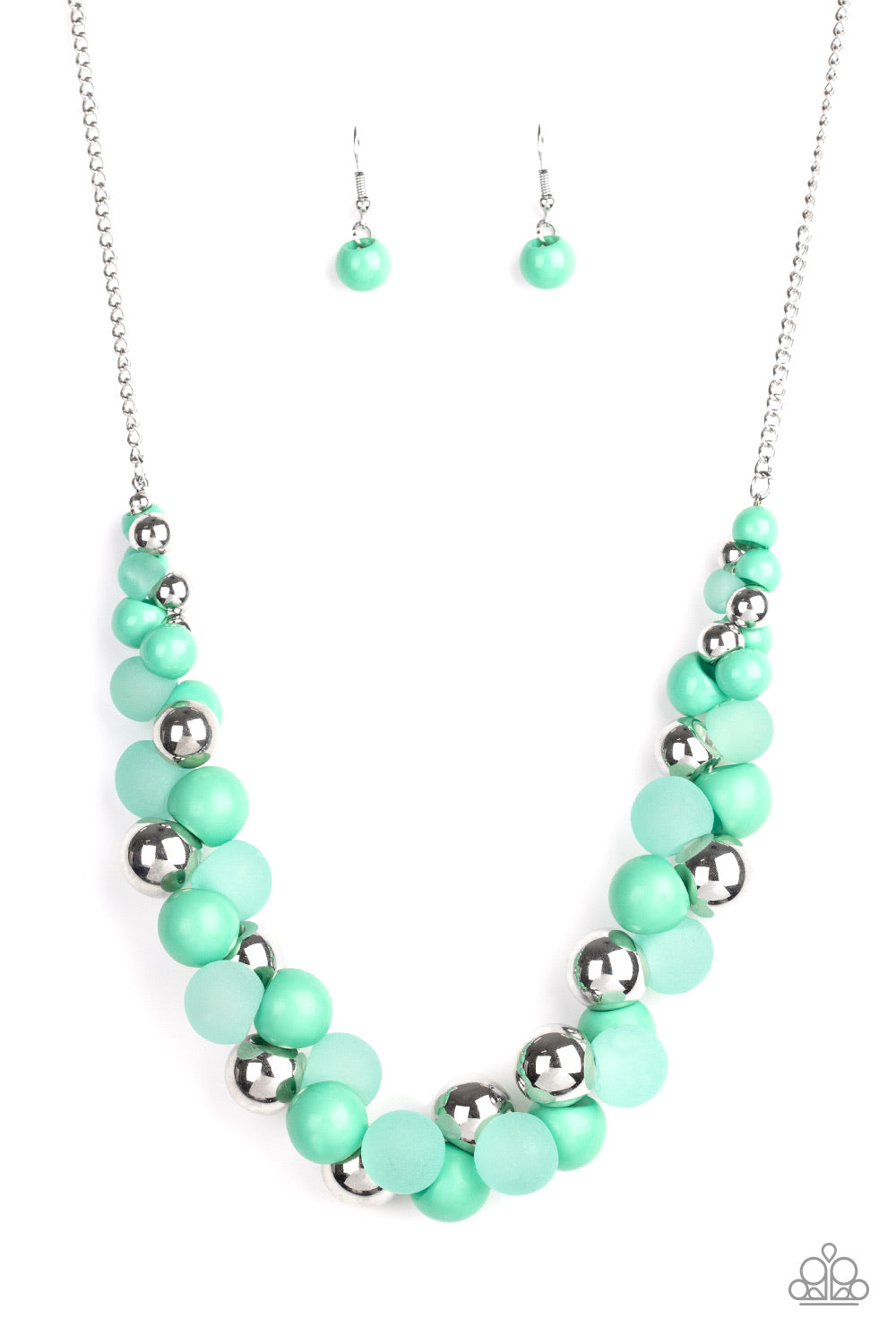 Bubbly Brilliance Green Necklace Paparazzi