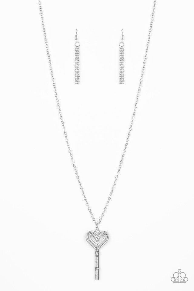 Unlock My Heart - Silver Necklace Paparazzi