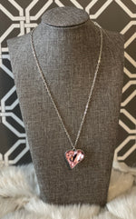 Load image into Gallery viewer, Heart Flutter Pink Necklace Paparazzi
