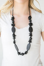 Load image into Gallery viewer, Carefree Cococay - Black Wood Necklace Paparazzi
