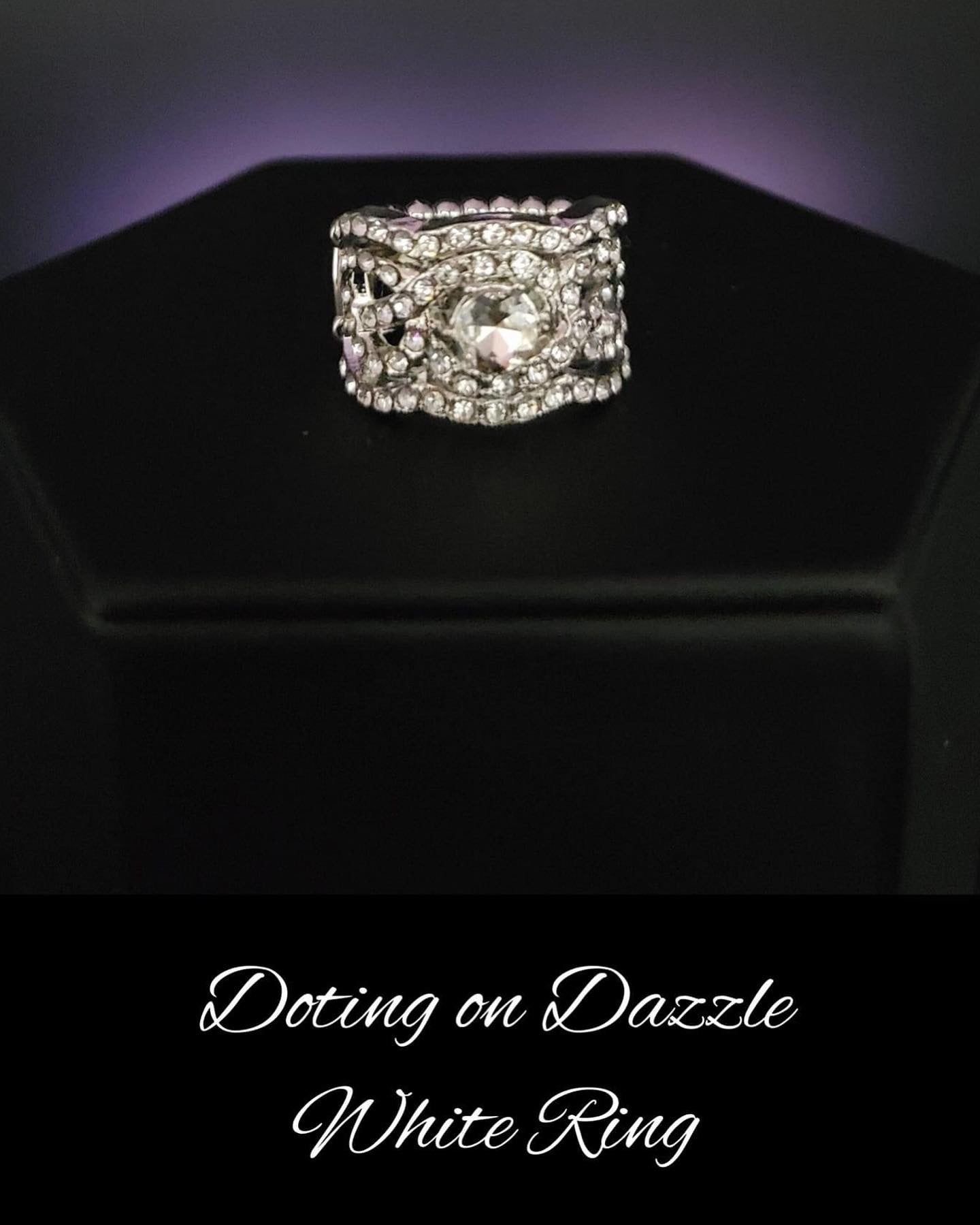 Doting on Dazzle - White  Ring Paparazzi