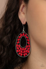 Load image into Gallery viewer, Beaded Shores - Red Earrings Paparazzi
