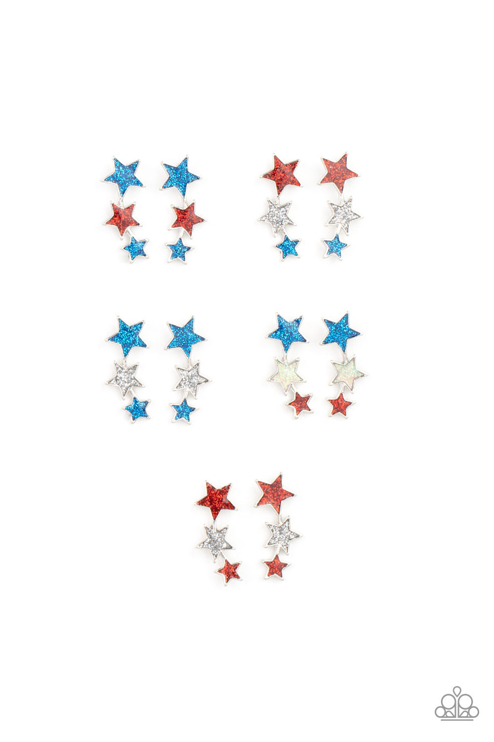 3 Star Starlet Shimmer Earrings Multi Color Paparazzi