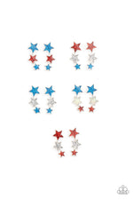 Load image into Gallery viewer, 3 Star Starlet Shimmer Earrings Multi Color Paparazzi
