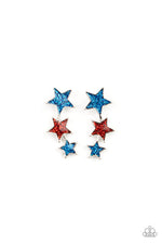 Load image into Gallery viewer, 3 Star Starlet Shimmer Earrings Multi Color Paparazzi
