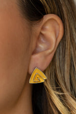 Load image into Gallery viewer, On Blast - Yellow Earrings Paparazzi
