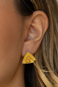 On Blast - Yellow Earrings Paparazzi