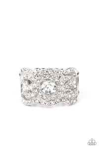 Doting on Dazzle - White  Ring Paparazzi